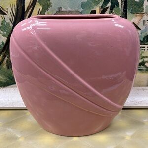 Vintage vase pink art deco 1980’s dusty rose